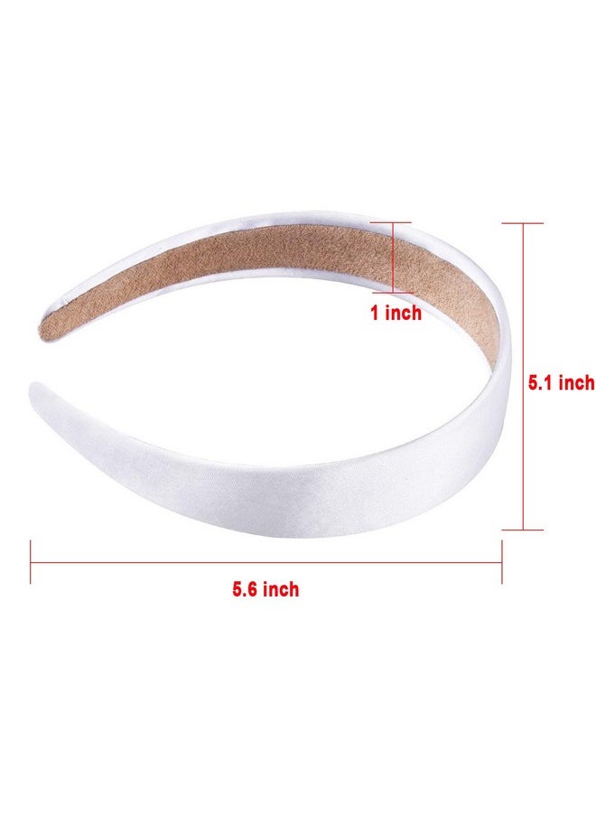 SIQUK 14 Pieces Satin Headbands White Ribbon Headband 1 Inch Plain Diy Hair Headbands For Women And Girls  - Image 4