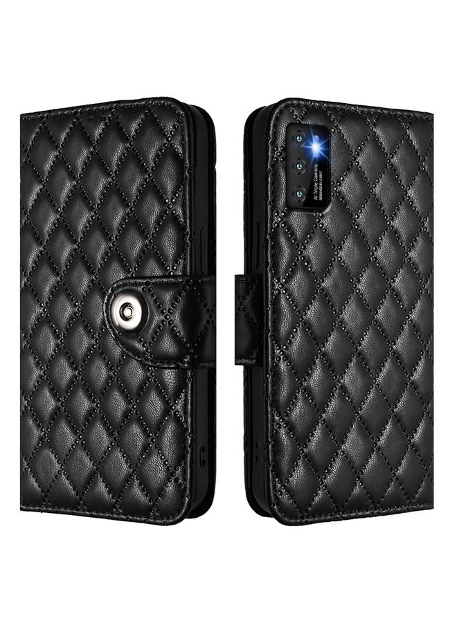 اس-توب جراب هاتف Cubot P50 ذو الملمس المعيني المصنوع من الجلد القابل للطي مع حبل تعليق - Image 2