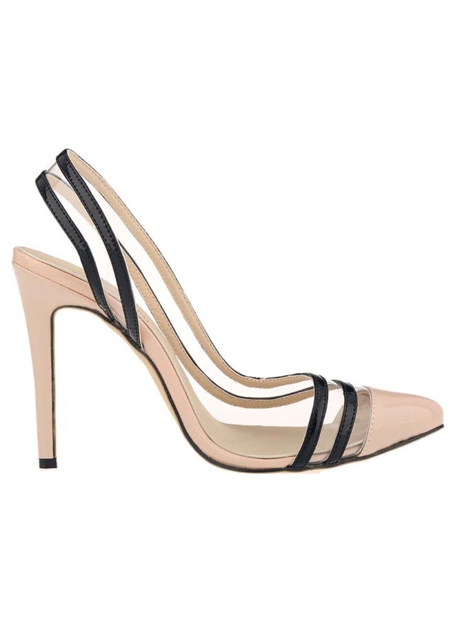 Loquat British Style Pointed Toe Ball Stiletto Heels 8cm Nude  - Image 2