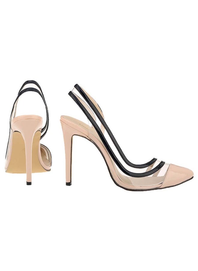 Loquat British Style Pointed Toe Ball Stiletto Heels 8cm Nude  - Image 3