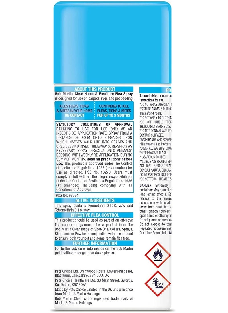 Bob Martin - Clear Flea Spray Treatment For The Home 200 ML - Image 1