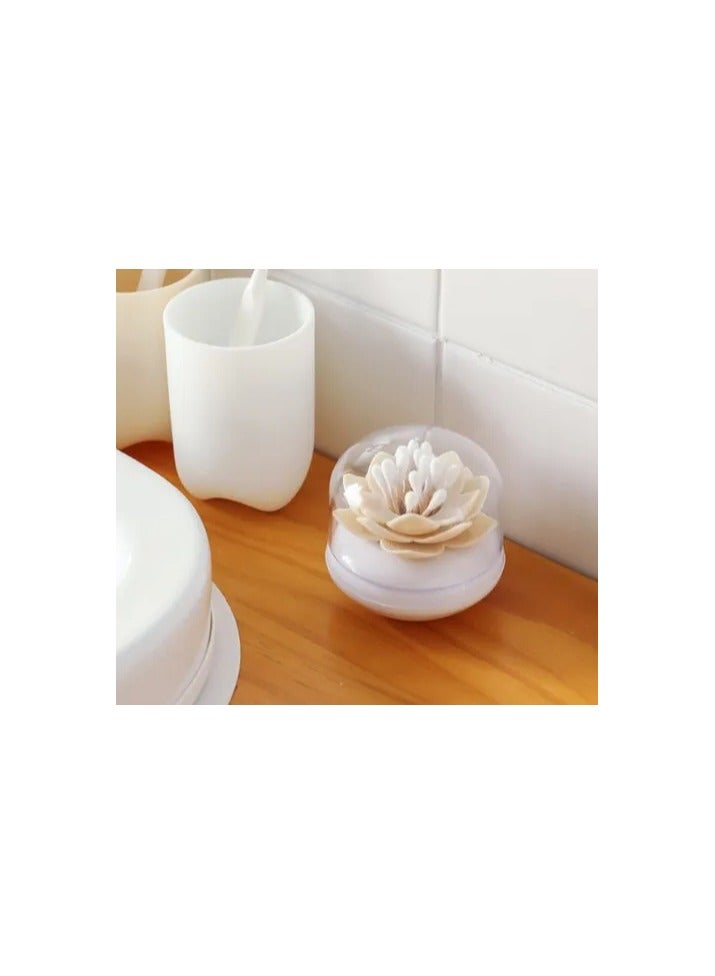 Beautiful Creative Lotus Flower Shaped Cotton Swab Box