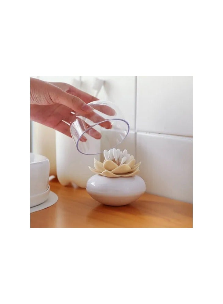 Beautiful Creative Lotus Flower Shaped Cotton Swab Box