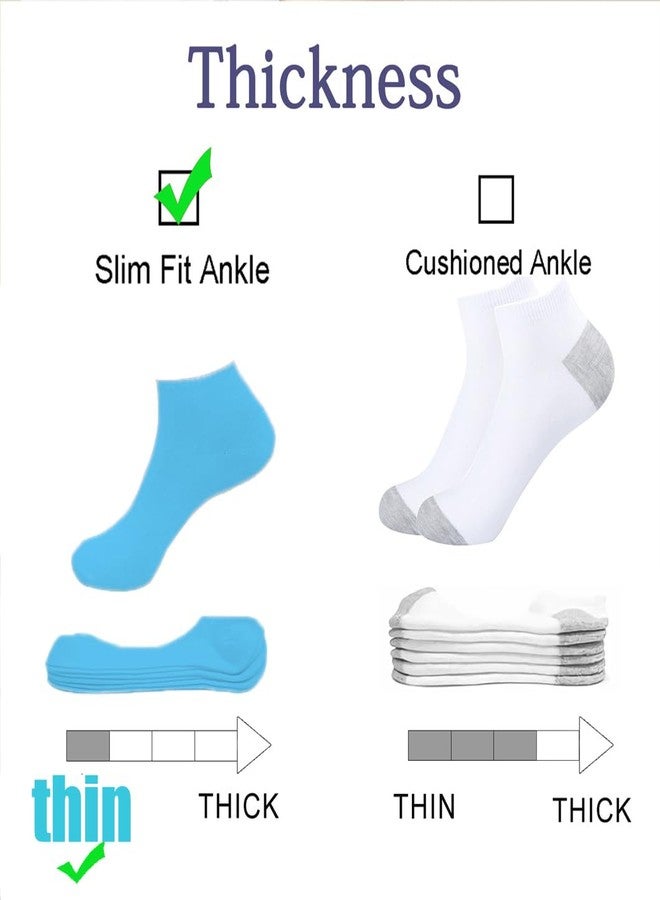 UoUoUosocks 12 Pairs Colorful Low Cut Ankle Socks for Women & Men, Assorted Solid Colors Pack, Lightweight Breathable Socks Thin Sock, 12 Assorted Colors, 5-8 - Image 5
