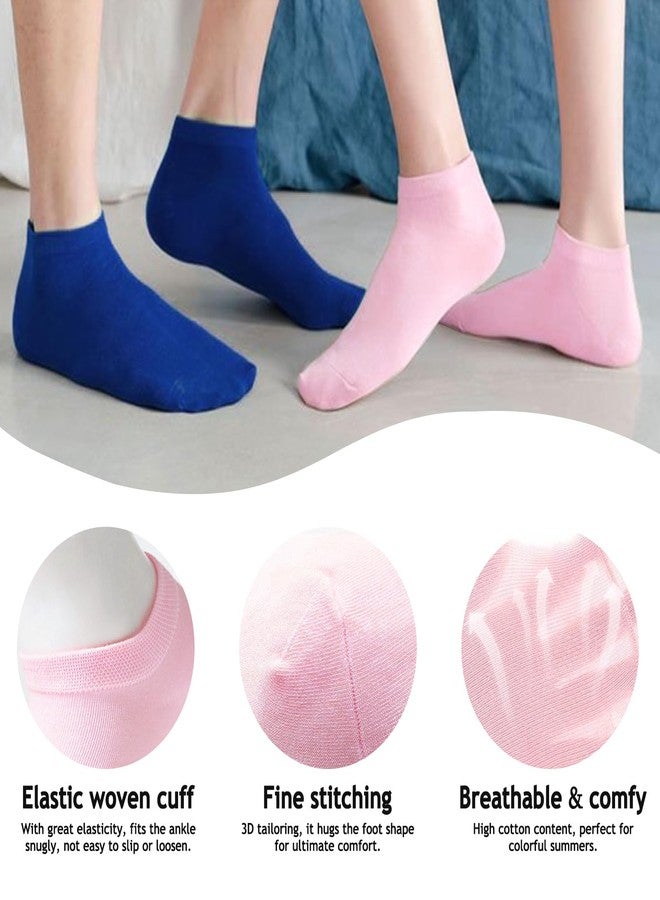 UoUoUosocks 12 Pairs Colorful Low Cut Ankle Socks for Women & Men, Assorted Solid Colors Pack, Lightweight Breathable Socks Thin Sock, 12 Assorted Colors, 5-8 - Image 3