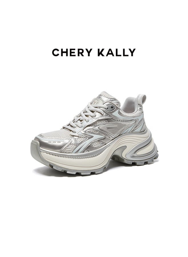 Chery Kally Women's Classic Dad Shoes, New Casual Thick-soled Heightening Shoes For Women, Ld4576, Champagne Color, Size 37 - Image 5