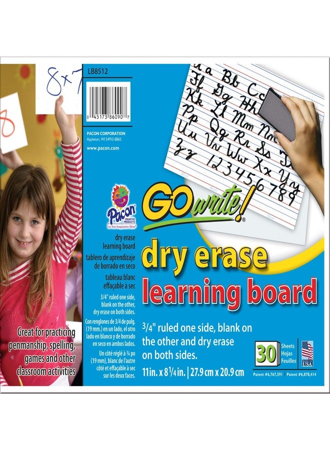GoWrite! PACLB8512 Dry Erase Learning Sheets, White, 3/4" x 3/8" x 1/4" Ruled, 11" x 8-1/4", 30 Sheets - Image 4