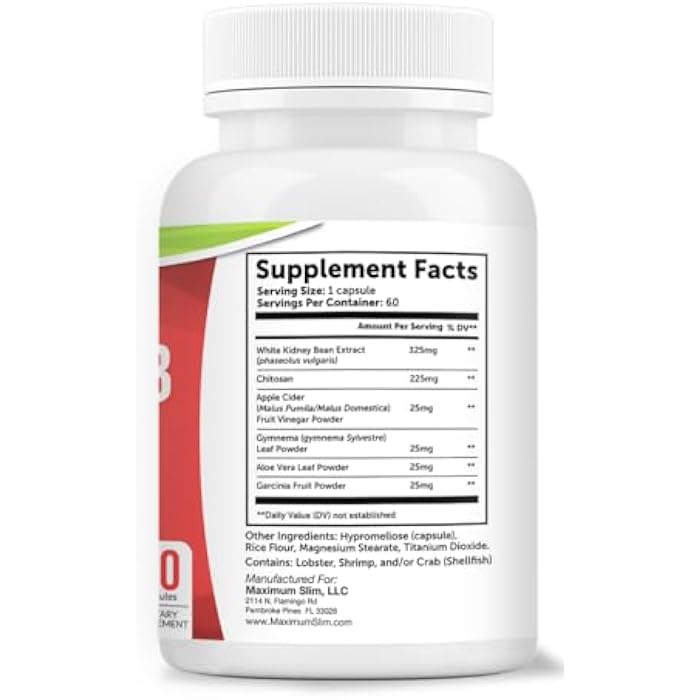 Maximum Slim Fat & Carb Blocker Pure Kidney Bean Extract for Weight Loss and Appetite Suppressant, - Image 3