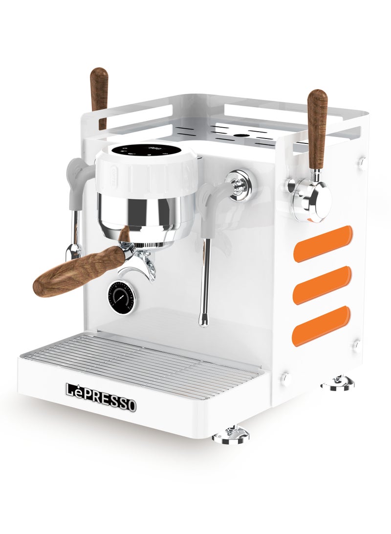 ليبرسو آلة قهوة Bellissimo Triple Boiler 15 Bar مع مضخة إيطالية مزدوجة / نقع مسبق / إعدادات ذكية افتراضية / اتصال مياه خارجي من الزجاجات / استخراج عالي الضغط - أبيض - Image 1