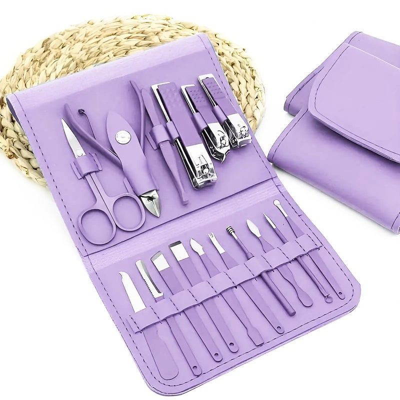 VENEXA VENEXA Stainless Steel Professional Manicure Set Nail Cutter For Women Nail Scissors Luxury Grooming Kit Manicure Pedicure Kit For Women Nail Acne Remover needle MultiColor - Image 4