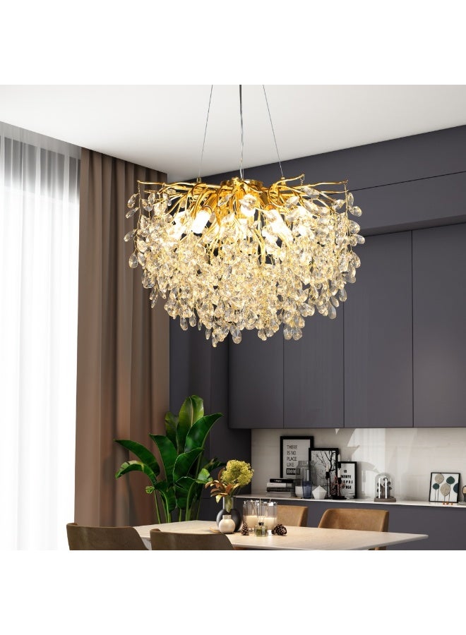 Hummer Modern golden and transparent chandelier E14*10L, size 600 mm - Image 1