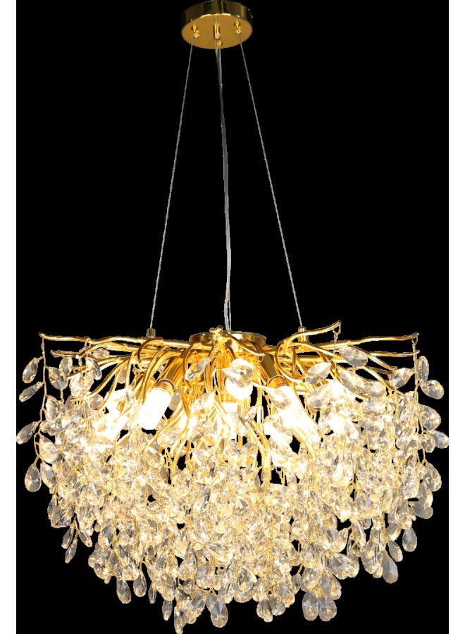 Hummer Modern golden and transparent chandelier E14*10L, size 600 mm - Image 2