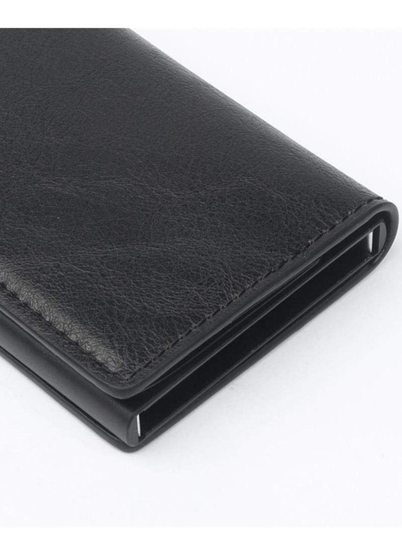 Generic Men's Genuine Leather Wallet RFID Blocking Aluminum Automatic Pop Up Credit Card Holder Case  - Image 5