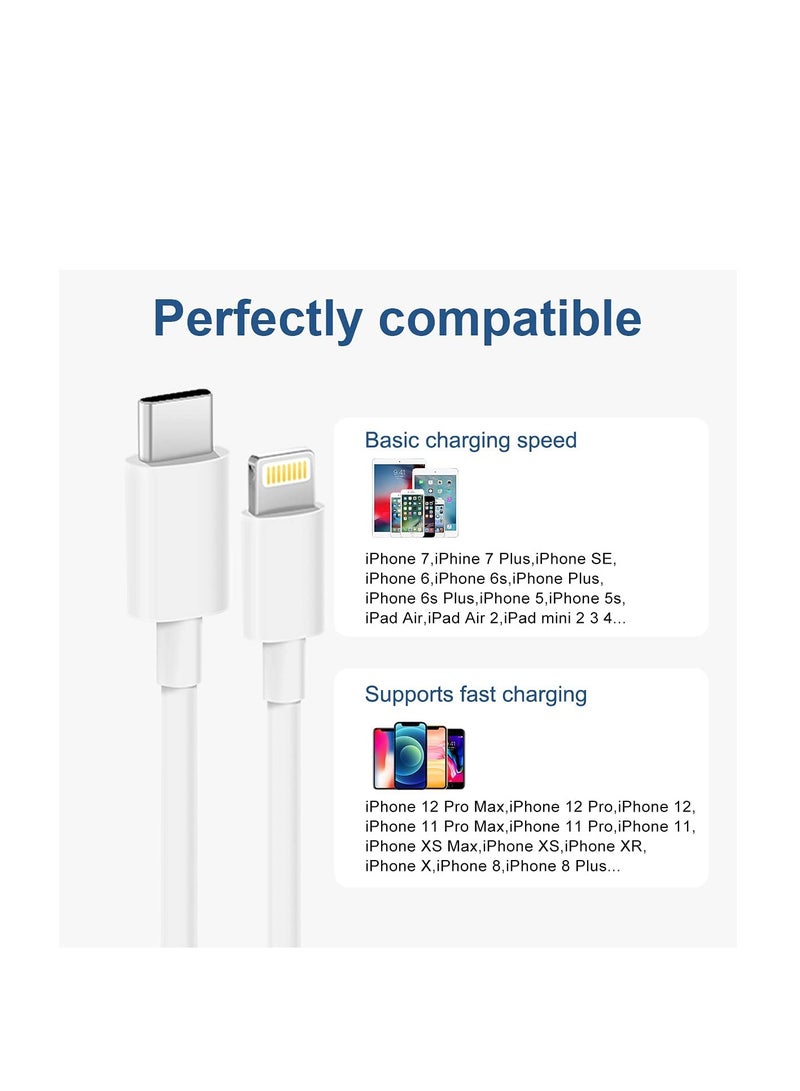 2-Pack Orignal USB-C to Lightning Cable Fast Charging Compatible with iPhone14/14 Plus/14 Pro/14 Pro Max/13/13pro/12/12 Pro/12 Pro Max/11/iPad - Image 2