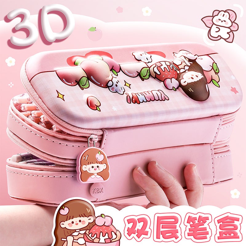Ka Ba Xiong 3D Pencil Case Boy'S Stationery Case Boy'S Pencil Case New Popular Student Pencil Case Double Layer Large Capacity - Image 4