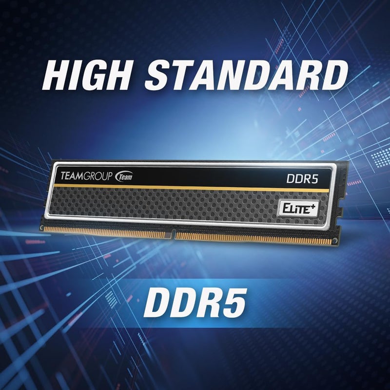 TEAMGROUP Elite Plus DDR5 32GB 2x16GB 6400MHz PC551200 CL52 Unbuffered NonECC 11V UDIMM 288 Pin Desktop Memory Module Ram Black TPBD532G6400HC52DC01 - Image 3