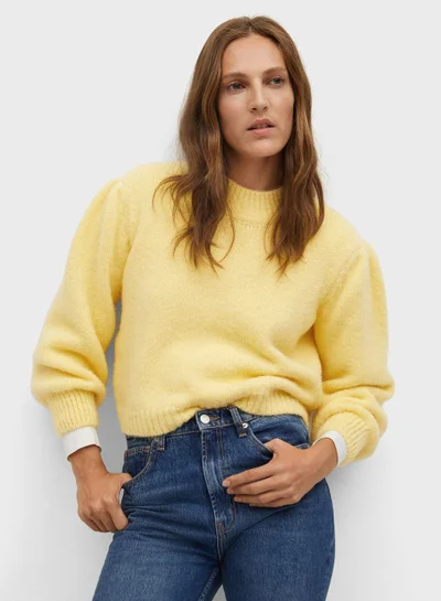 MANGO Balloon Sleeve Knitted Sweater