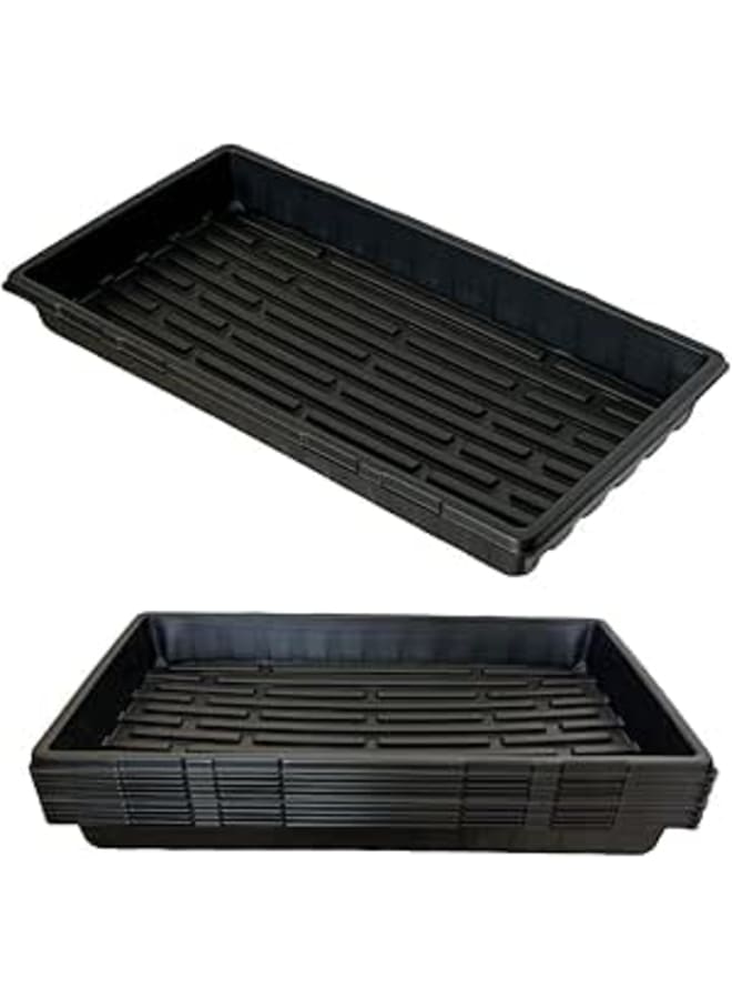 ILITING 5 Pack Microgreens Growing Tray, 11.22" W x 21.65" L x 2.28" H, Black, No Drainage Hole, Indoor/Outdoor, Vegetable & Microgreens - Image 1