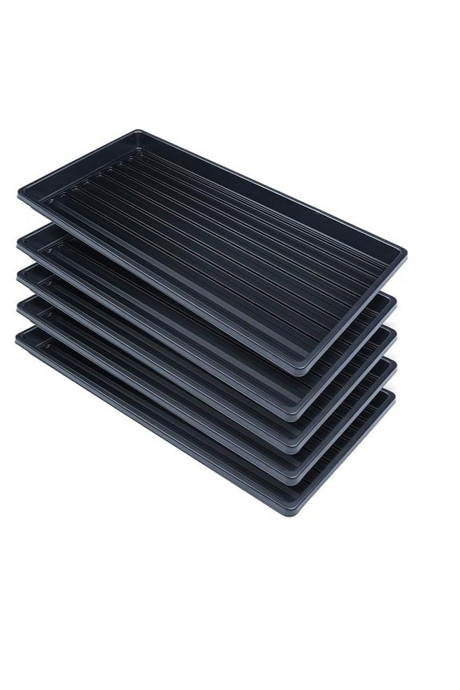 ILITING 5 Pack Microgreens Growing Tray, 11.22" W x 21.65" L x 2.28" H, Black, No Drainage Hole, Indoor/Outdoor, Vegetable & Microgreens - Image 2