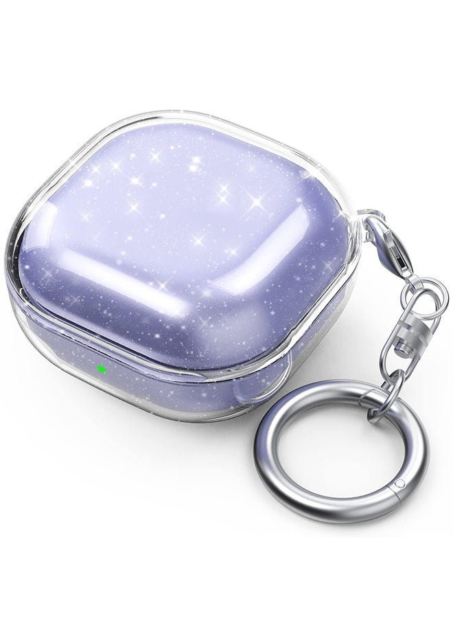 O Ozone TPU Case For Samsung Galaxy Buds FE/Galaxy Buds 2 Pro/Galaxy Buds 2/ Galaxy Buds Pro/Galaxy Buds Live Case Cover with Keychain-Shiny Transparent  - Image 1