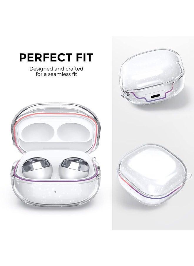 O Ozone TPU Case For Samsung Galaxy Buds FE/Galaxy Buds 2 Pro/Galaxy Buds 2/ Galaxy Buds Pro/Galaxy Buds Live Case Cover with Keychain-Shiny Transparent  - Image 3