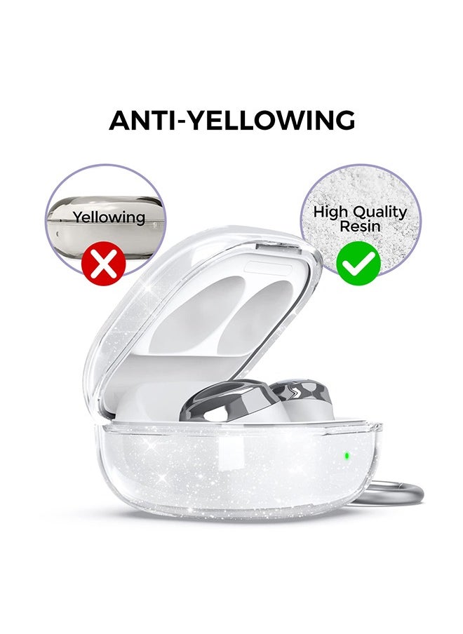 O Ozone TPU Case For Samsung Galaxy Buds FE/Galaxy Buds 2 Pro/Galaxy Buds 2/ Galaxy Buds Pro/Galaxy Buds Live Case Cover with Keychain-Shiny Transparent  - Image 2