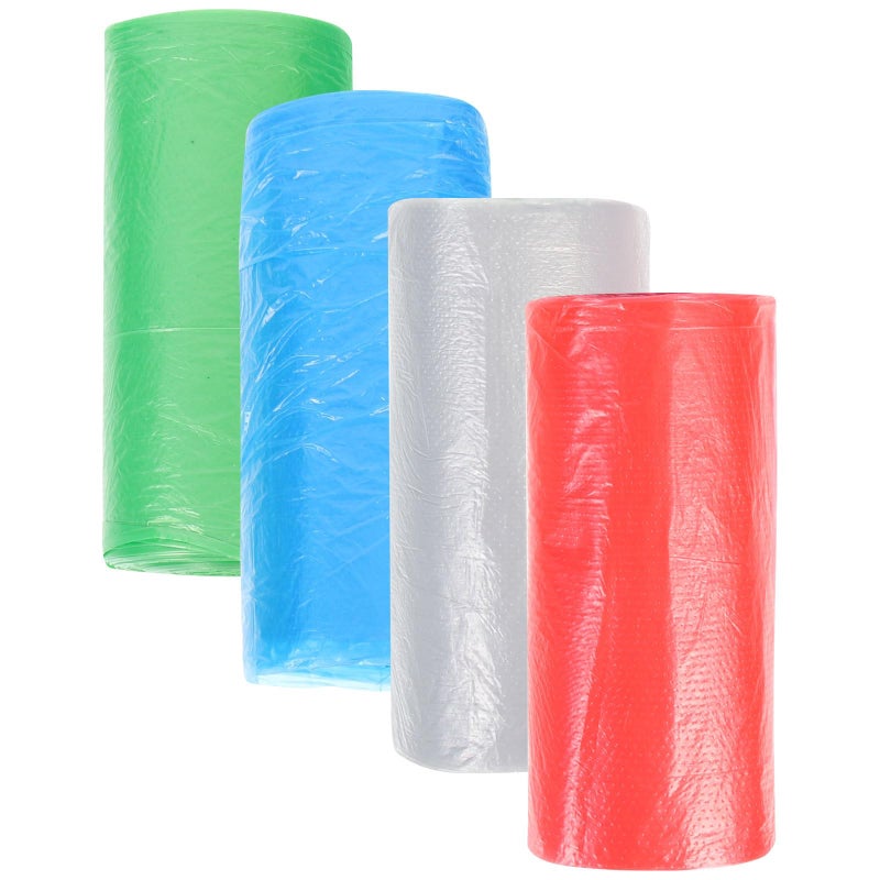 Biodegradable Thickened Dry Wet Separation Trash Bags 4 Rolls 30 Pieces Multi Hue Kitchen Bathroom - Image 2