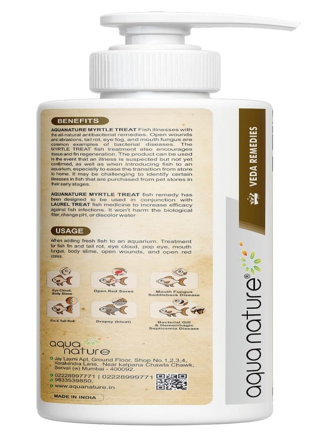 الطبيعة المائية AquaNature® Veda Remedies Myrtle Treat طريقة طبيعية لعلاج العدوى البكتيرية في أحواض المياه العذبة والمالحة والنباتية والشعاب المرجانية والبرك (500 مل) - Image 2