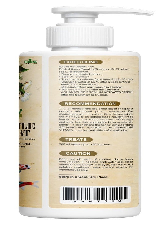 الطبيعة المائية AquaNature® Veda Remedies Myrtle Treat طريقة طبيعية لعلاج العدوى البكتيرية في أحواض المياه العذبة والمالحة والنباتية والشعاب المرجانية والبرك (500 مل) - Image 3