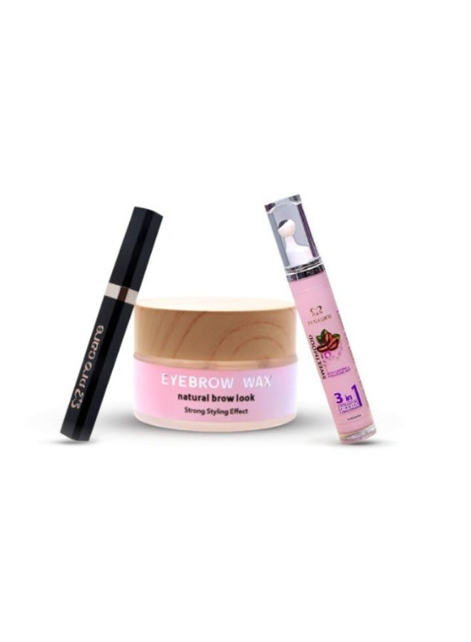 Procare Eye Care Set - Eye Contour Roller, Eyelash & Eyebrow Serum, Eyebrow Styling Wax