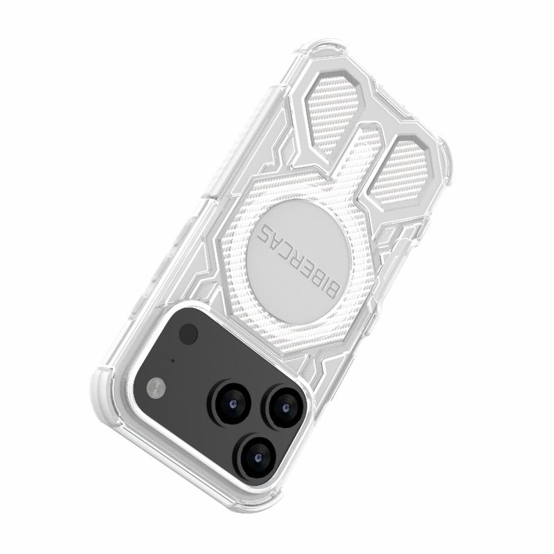 بيبركاس جراب هاتف مقاوم للصدمات من Magsafe Air Bag لهاتف iPhone 17 Pro بلون شفاف (أزرق) - Image 5