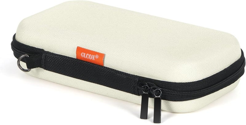 GLCON Off White Small Travel Electronic Organizer Case - Universal Hard Carrying Case Portable Storage Pouch Bag for Tech Accessories, Cable, Cord, MP3 Players, Card, Car Key Cash, SD Card - Image 1