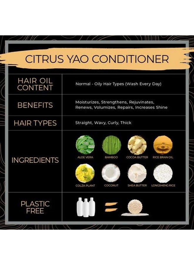 Viori Citrus Yao Shampoo and Conditioner Bar Set and Bamboo Holder - Made with Rice Water for Hair Growth - Handcrafted Sulfate Free Shampoo and Conditioner - Image 5