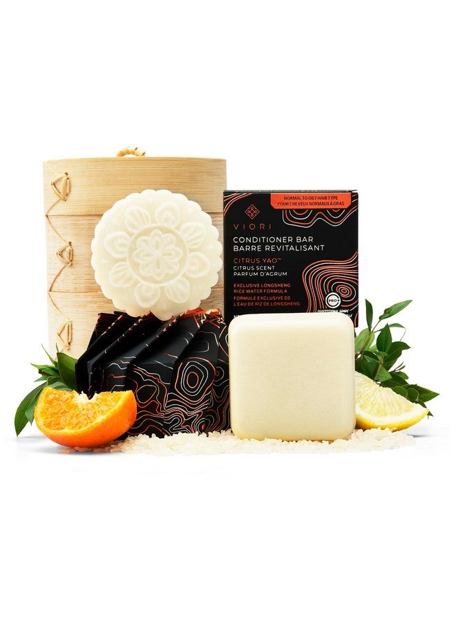 Viori Citrus Yao Shampoo and Conditioner Bar Set and Bamboo Holder - Made with Rice Water for Hair Growth - Handcrafted Sulfate Free Shampoo and Conditioner - Image 1