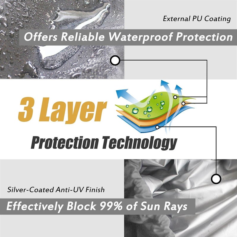 Frelaxy 420D Kayak Cover, Heavy Duty Waterproof UV Resistant Kayak Covers for Outdoor Storage, Ultra Strong Canoe Storage Dust Cover, Great for Indoor & Outdoor 9.8-15ft - Image 5