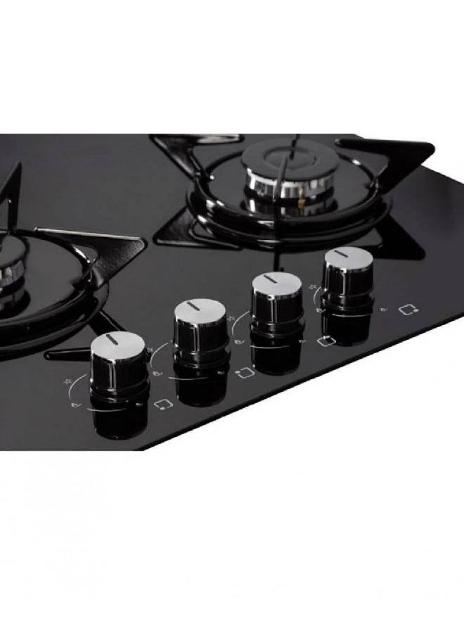 Kumtel Glass Built-in Hob - Gas - 4 Burners - 60*60 CM - Self-Igniting - Made in Turkey - Black - C65-40BTF  - Image 3