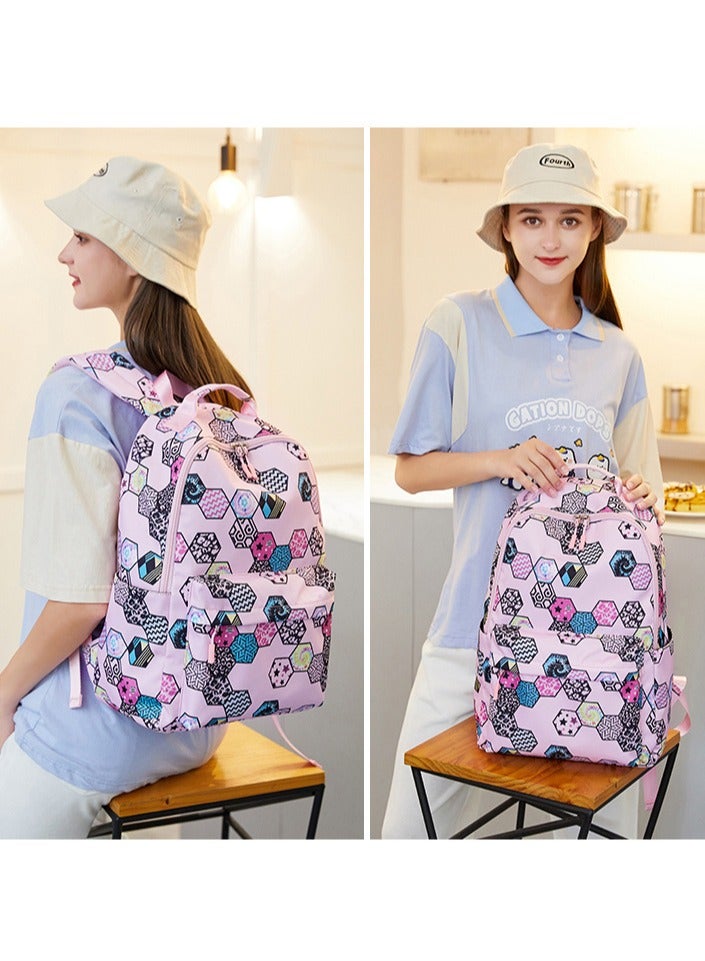 SKT Shiketro Two-Piece Student Schoolbag Outdoor Printed Waterproof Backpack - Image 2
