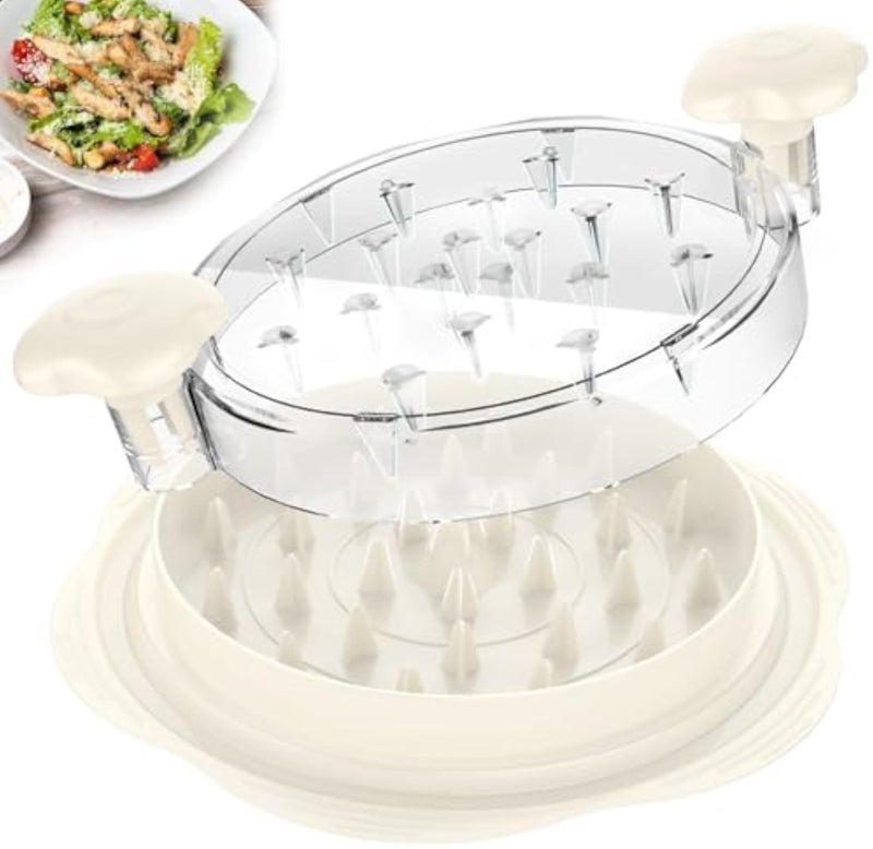 Chicken Shredder Tool Twist Large Meat Shredder with Brush&Fork, Black - Image 2