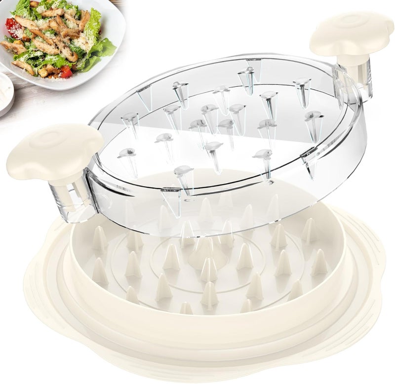 Chicken Shredder Tool Twist Large Meat Shredder with Brush&Fork, Black - Image 1