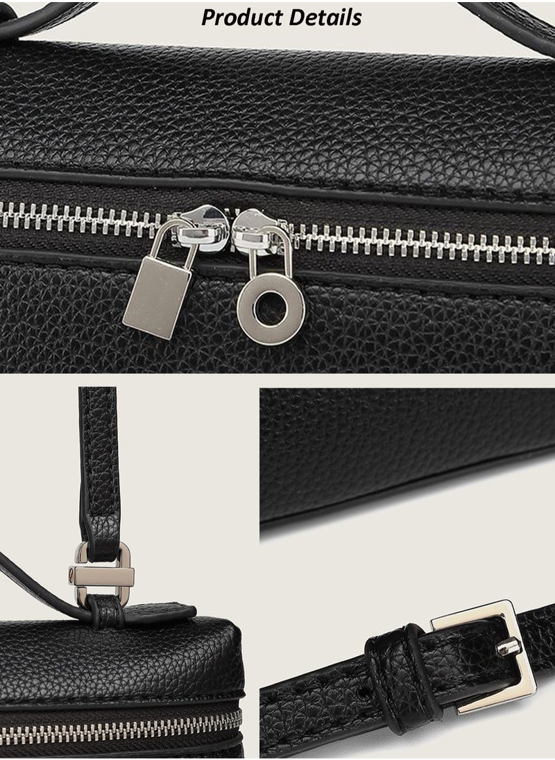 BLLE ROWN Fashionable Simple Women's Handbag Solid Black Color Crossbody Bag Leather Commuter Shoulder Bags East West Bags For Ladies  - Image 4