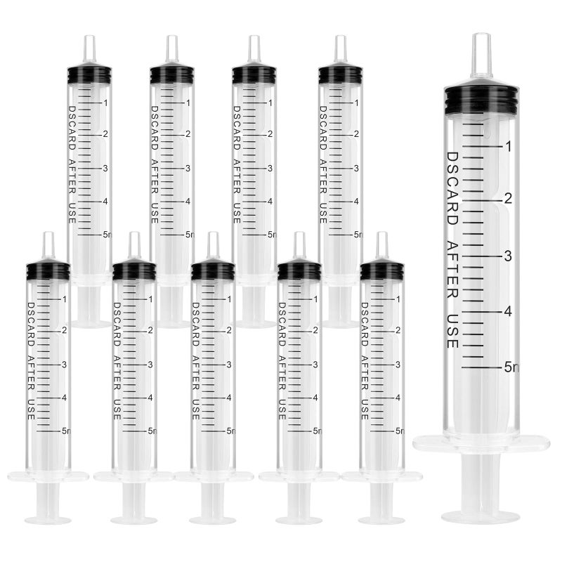 OFFCUP 10 Packs Plastic Syringes, 5 ml Syringe for Liquid Ndividually Sealed Syringes Without Needles for Oral Syringe Baby Medicine Syringe Colostrum Collector Syringes Pet Feeding Needle - Image 1