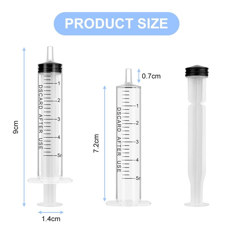 OFFCUP 10 Packs Plastic Syringes, 5 ml Syringe for Liquid Ndividually Sealed Syringes Without Needles for Oral Syringe Baby Medicine Syringe Colostrum Collector Syringes Pet Feeding Needle - Image 2