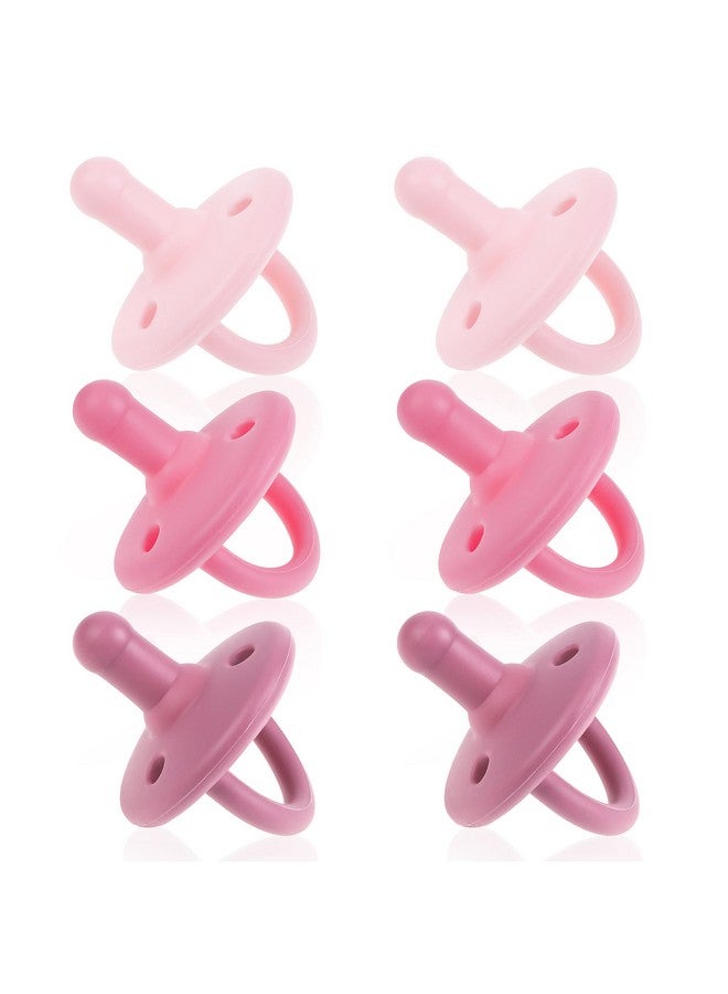 Sweet Child Soothie Pacifiers 0 18 Months Set Of 6 Ultra Light Silicone Binkies With Collapsible Handle & 3 Air Holes For Added Safety Best Newborn Pacifiers For Baby Boys Or Girls - Image 1