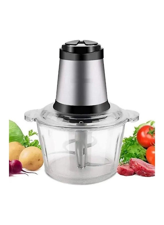 Denx Food Processor, Chopper And Blender For Garlic, Onion, Chili Pepper, Vegetables And Nuts 300 Watt With 4 Blades, 3 Liters, Clear - Image 2