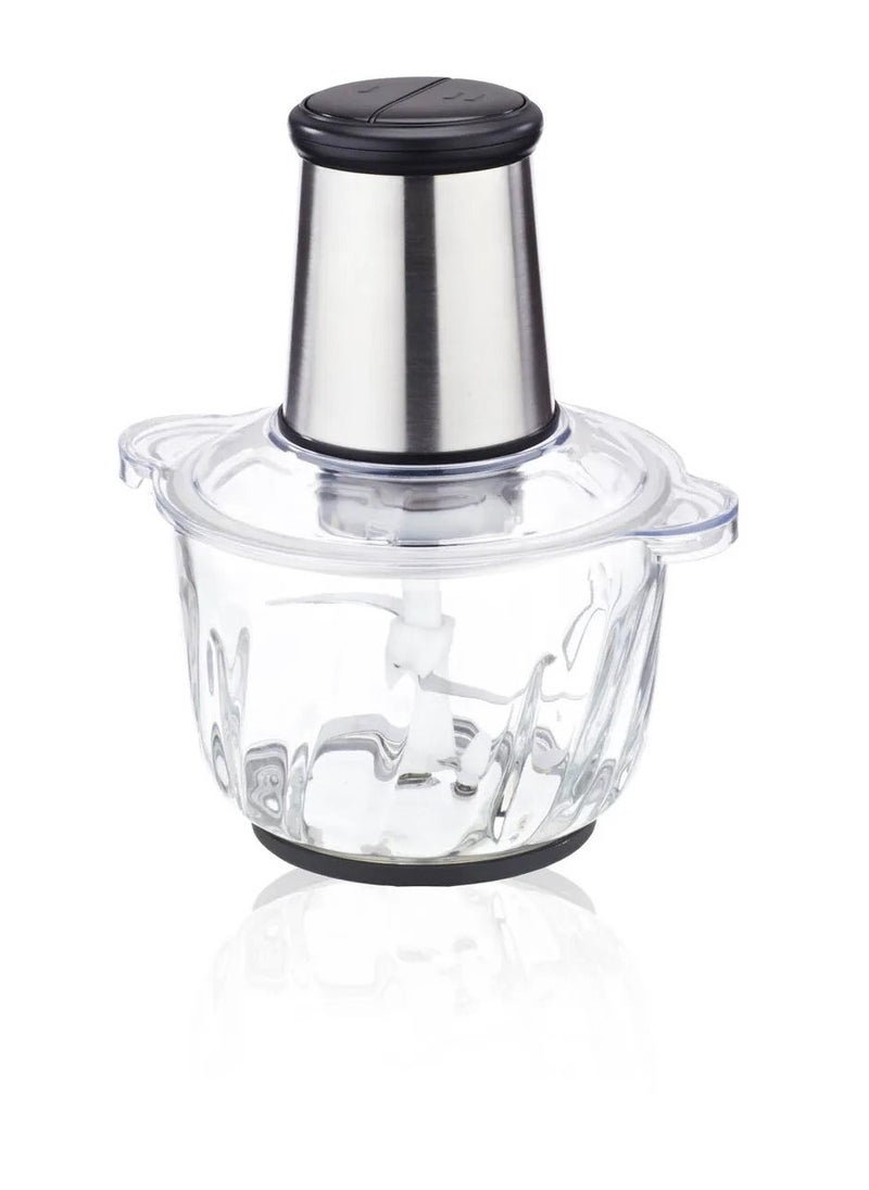 Denx Food Processor, Chopper And Blender For Garlic, Onion, Chili Pepper, Vegetables And Nuts 300 Watt With 4 Blades, 3 Liters, Clear - Image 1