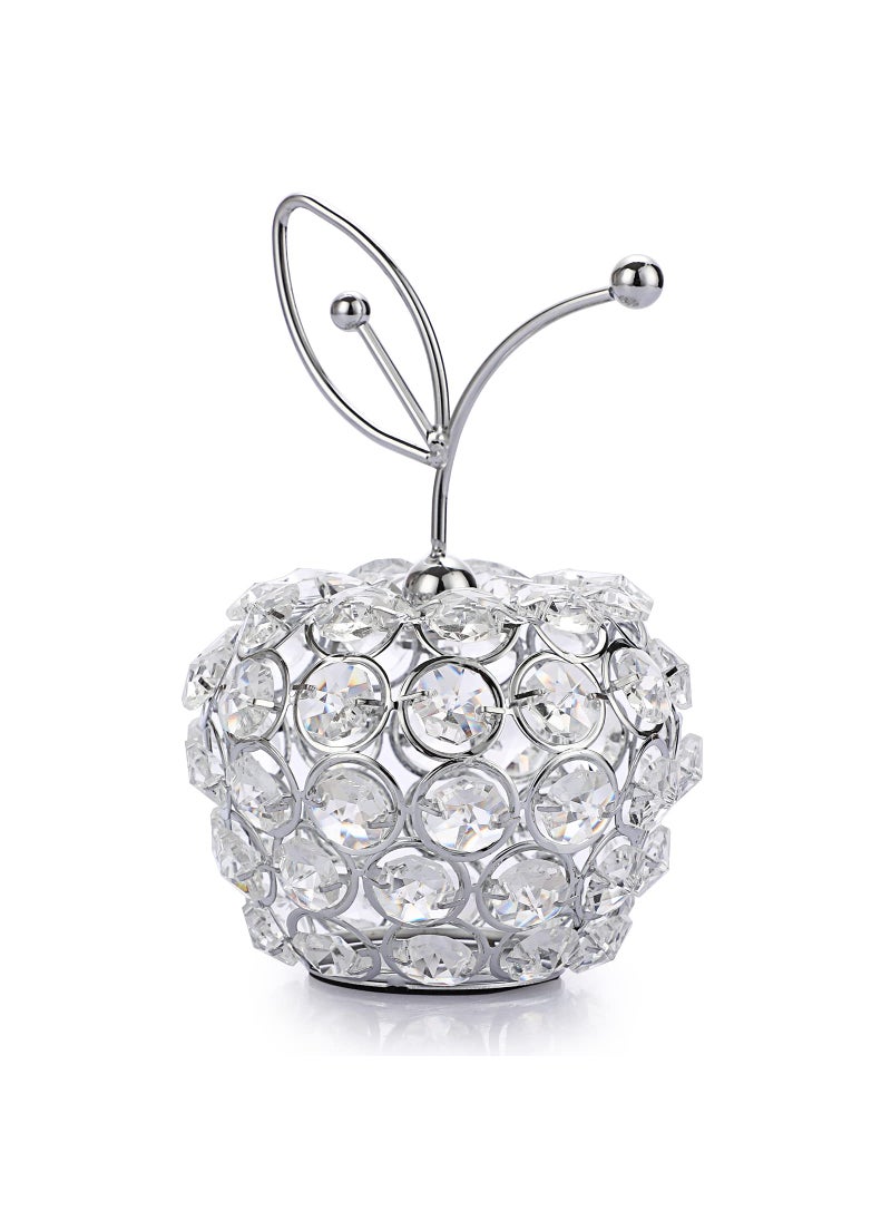 JUXYES JUXYES Sparkly Crystal Beads Apple Ornament Handmade Decorative Apple Nordic Artificial Fruit Figurine Statue Table Centerpiece Decor for Home Wedding Party Festival 