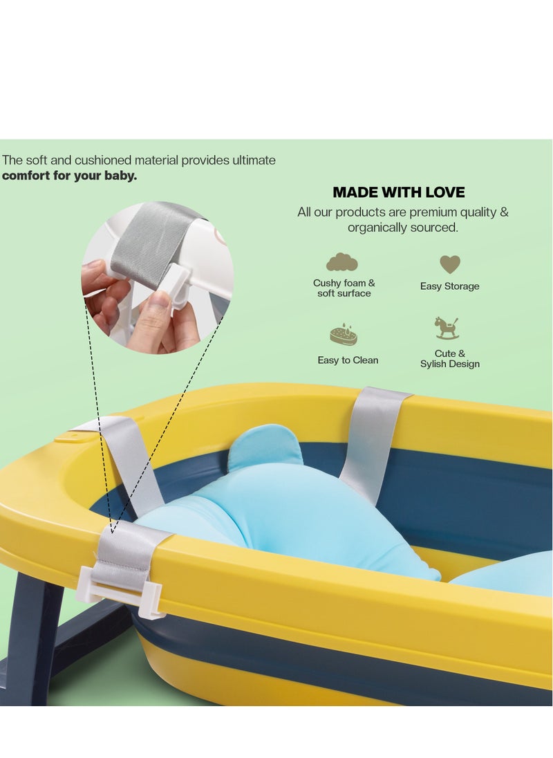 BAYBEE Baybee Avery Foldable Baby Bath Tub for Kids, Baby Bath Seat with Soft Cushion & Drainer, Kids Bathtub for Baby with Non-Slip Base, Kids baby bath tub for 0 to 2 years Old  - Image 4