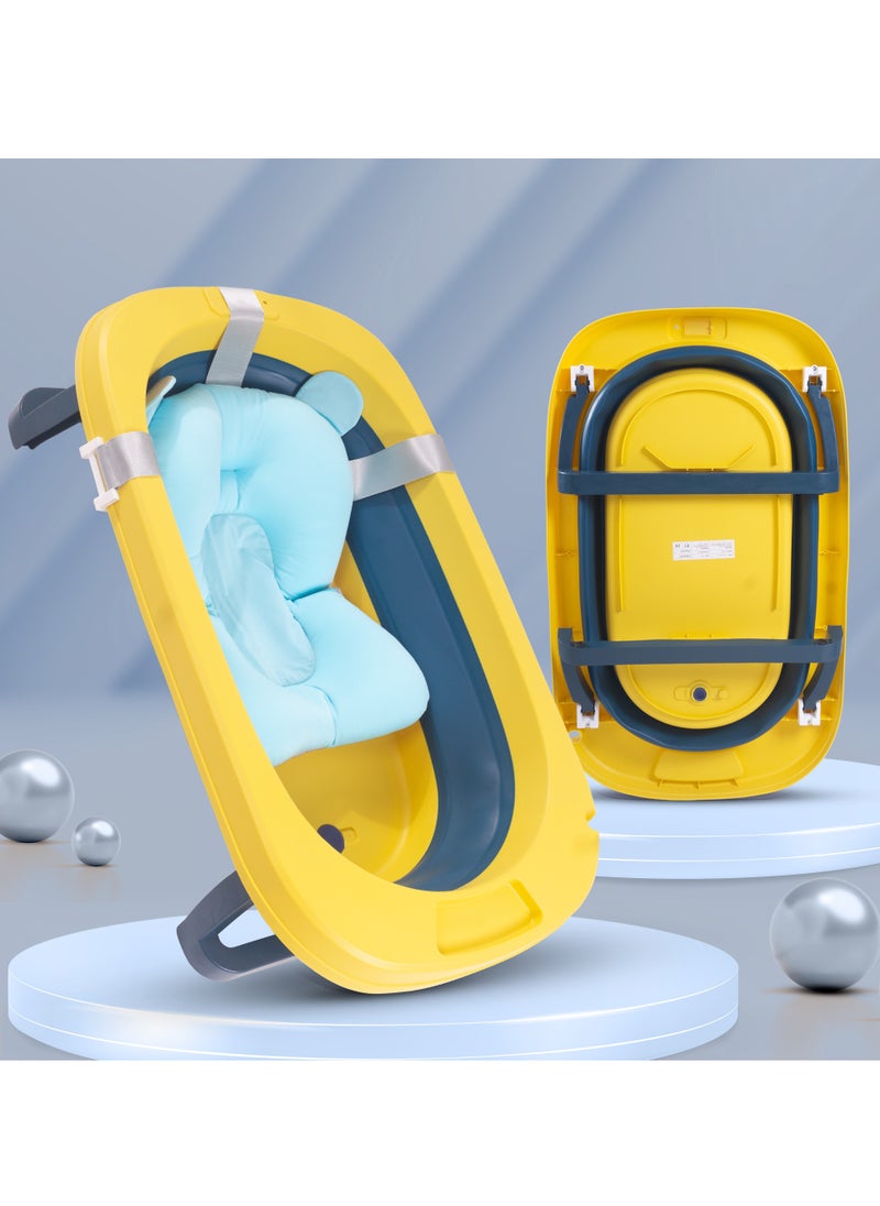 BAYBEE Baybee Avery Foldable Baby Bath Tub for Kids, Baby Bath Seat with Soft Cushion & Drainer, Kids Bathtub for Baby with Non-Slip Base, Kids baby bath tub for 0 to 2 years Old  - Image 1