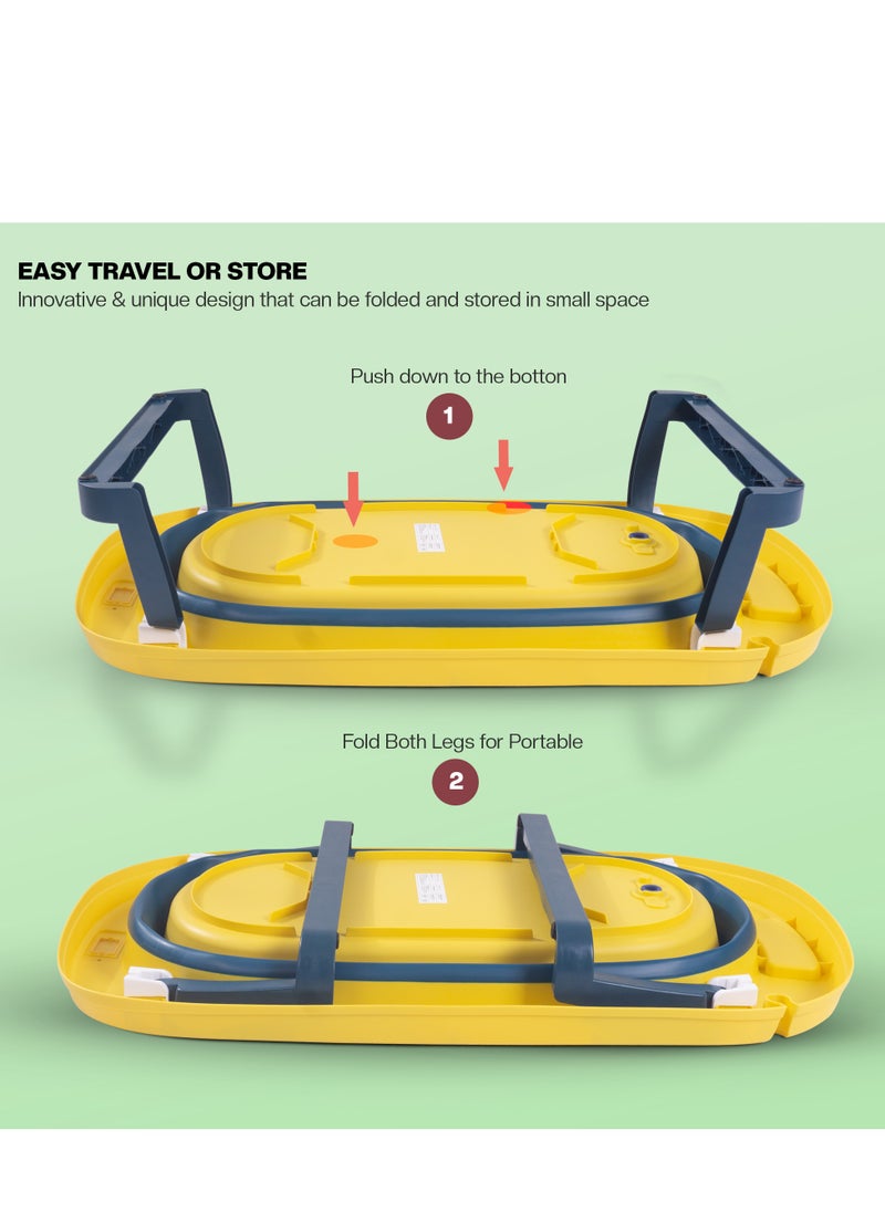 BAYBEE Baybee Avery Foldable Baby Bath Tub for Kids, Baby Bath Seat with Soft Cushion & Drainer, Kids Bathtub for Baby with Non-Slip Base, Kids baby bath tub for 0 to 2 years Old  - Image 5