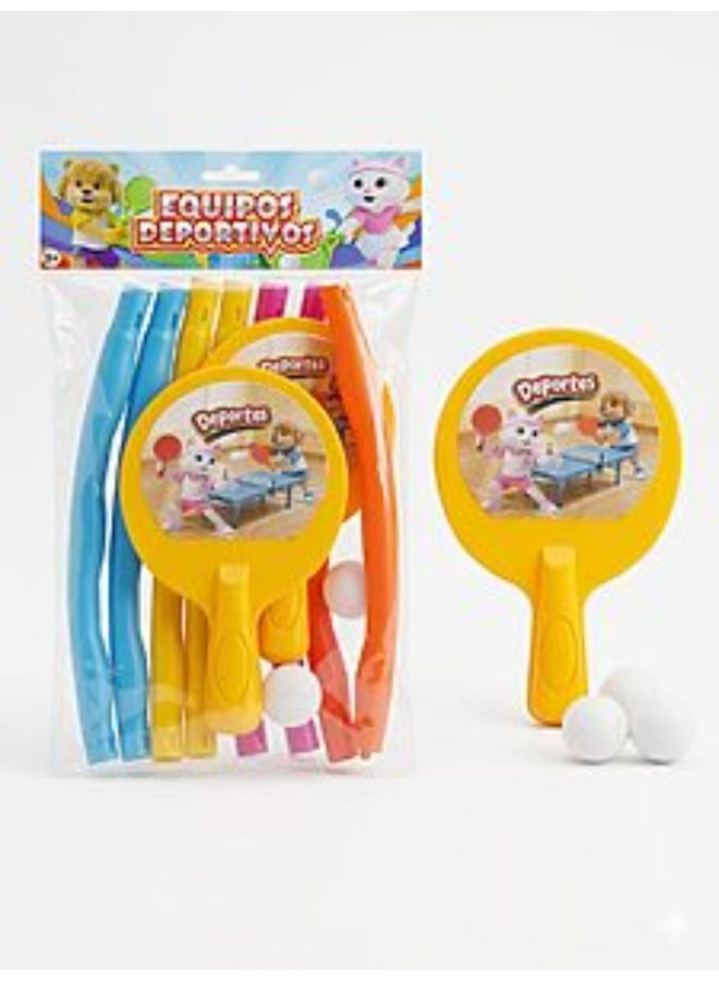 Plastic Tennis Racket And Hula Hoop Play Set